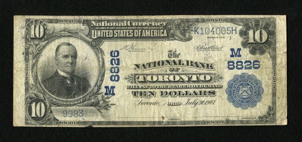 Toronto, OH, Ch.#8826, 1902PB $10